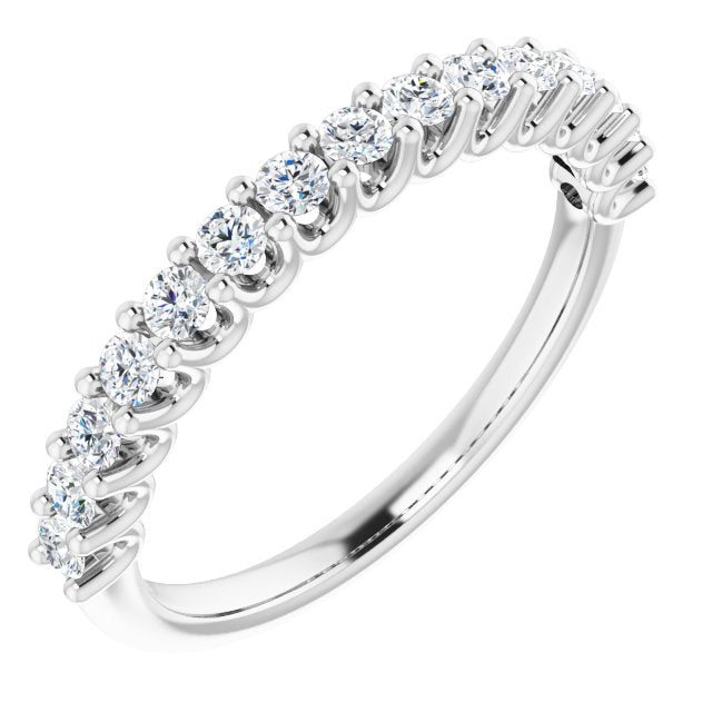0.45 ct. Round Cut Diamond, U Shape Setting Wedding Band-in 14K/18K White, Yellow, Rose Gold and Platinum - Christmas Jewelry Gift -VIRABYANI