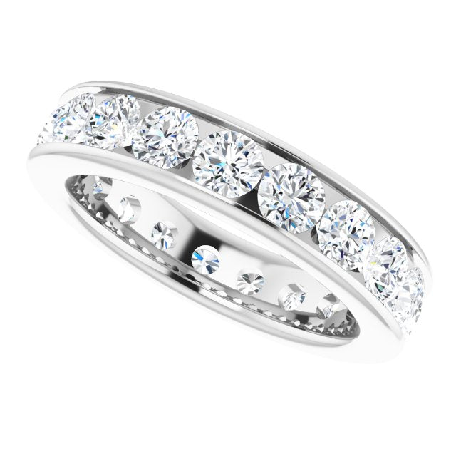 3.23 ct. Round Diamond Channel Set Eternity Band-VIRABYANI
