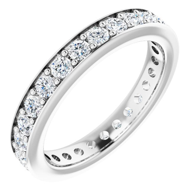 0.90 ct. Round Diamond Eternity Band Stackable Ring-VIRABYANI