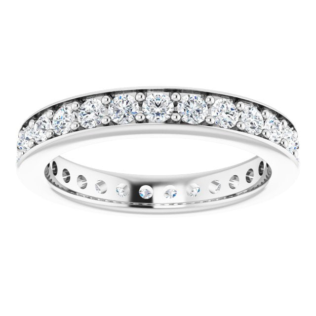 0.90 ct. Round Diamond Eternity Band Stackable Ring-VIRABYANI