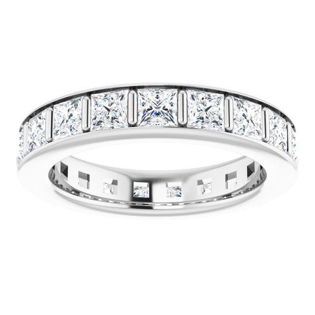 3.42 ct. Princess Diamond Eternity Band-in 14K/18K White, Yellow, Rose Gold and Platinum - Christmas Jewelry Gift -VIRABYANI