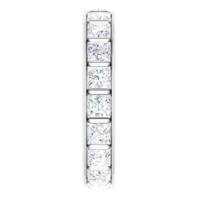3.42 ct. Princess Diamond Eternity Band-in 14K/18K White, Yellow, Rose Gold and Platinum - Christmas Jewelry Gift -VIRABYANI