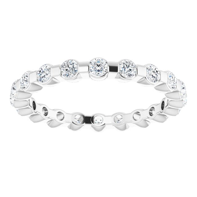 0.66 ct. Bar Set Round Diamond Eternity Band-VIRABYANI