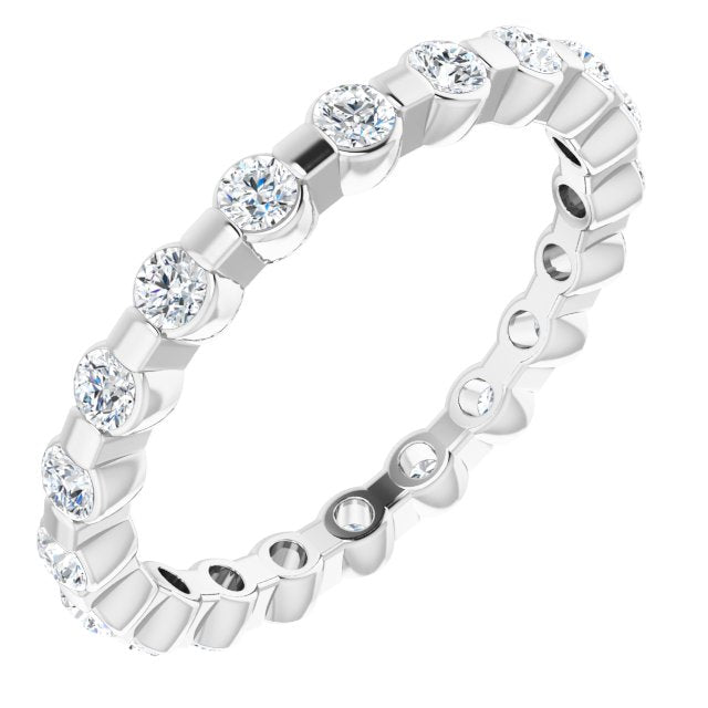 0.66 ct. Bar Set Round Diamond Eternity Band-VIRABYANI