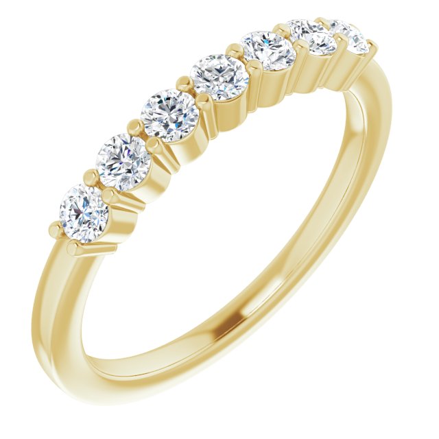 0.42 ct. Round Cut Diamond Wedding Band 7 Stone Anniversary Ring-VIRABYANI