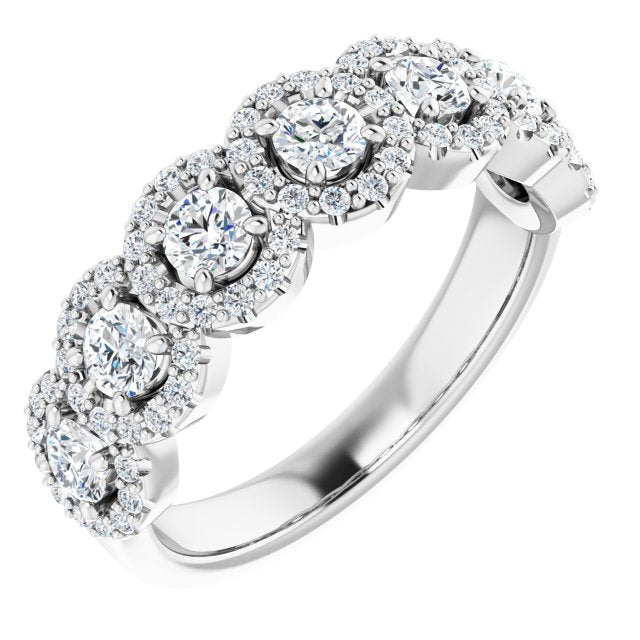 1.00 ct. Round Cut Diamond Halo Design Wedding Band-VIRABYANI