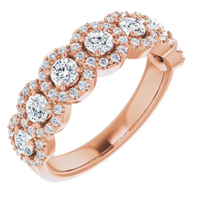 1.00 ct. Round Cut Diamond Halo Design Wedding Band-VIRABYANI