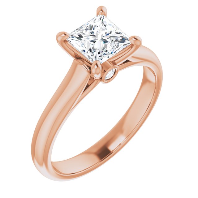 Secret Princess Cut Solitaire Engagement Ring-VIRABYANI