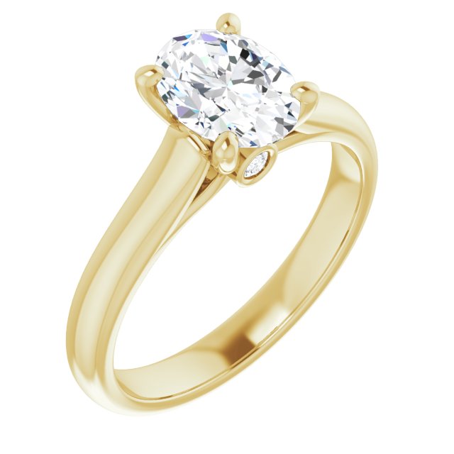 Secret Oval Cut Solitaire Engagement Ring-VIRABYANI