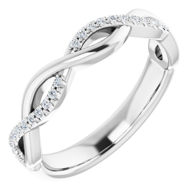 Infinity Design Round Diamond Wedding Band-VIRABYANI
