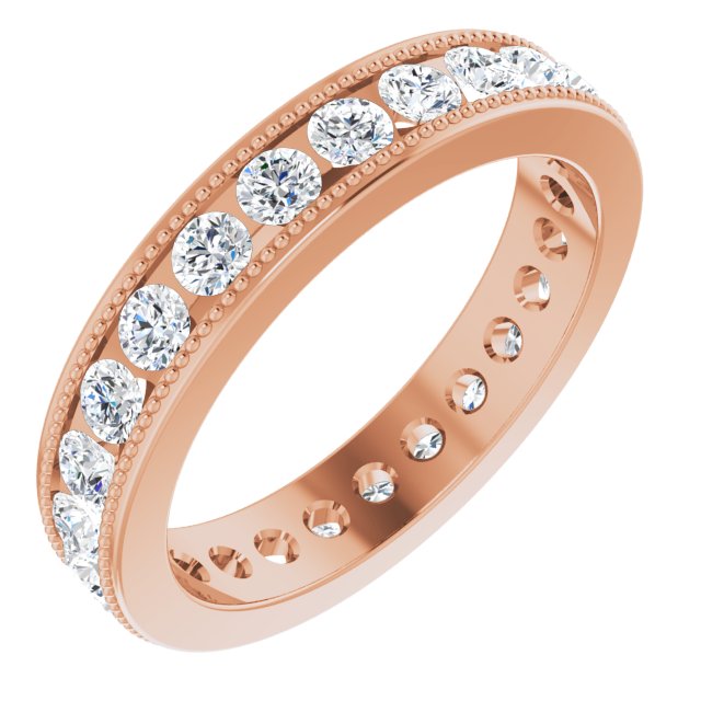 1.50 ct. Round Diamond Eternity Band Milgrain Accent Ring-VIRABYANI