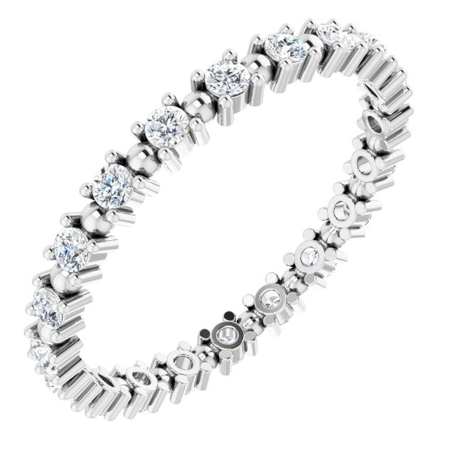 0.37 ct. Round Diamond Stackable Eternity Band-VIRABYANI