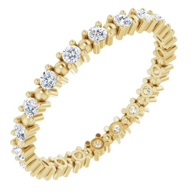 0.37 ct. Round Diamond Stackable Eternity Band-in 14K/18K White, Yellow, Rose Gold and Platinum - Christmas Jewelry Gift -VIRABYANI
