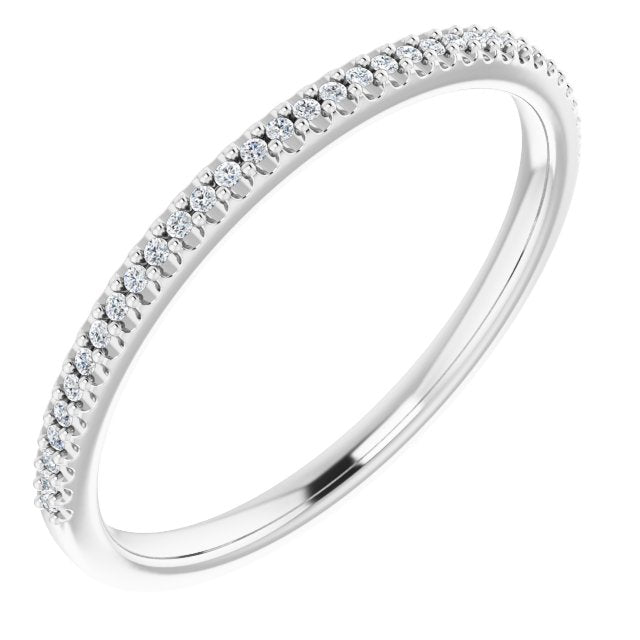 Delicate Stackable Diamond Wedding Band-VIRABYANI