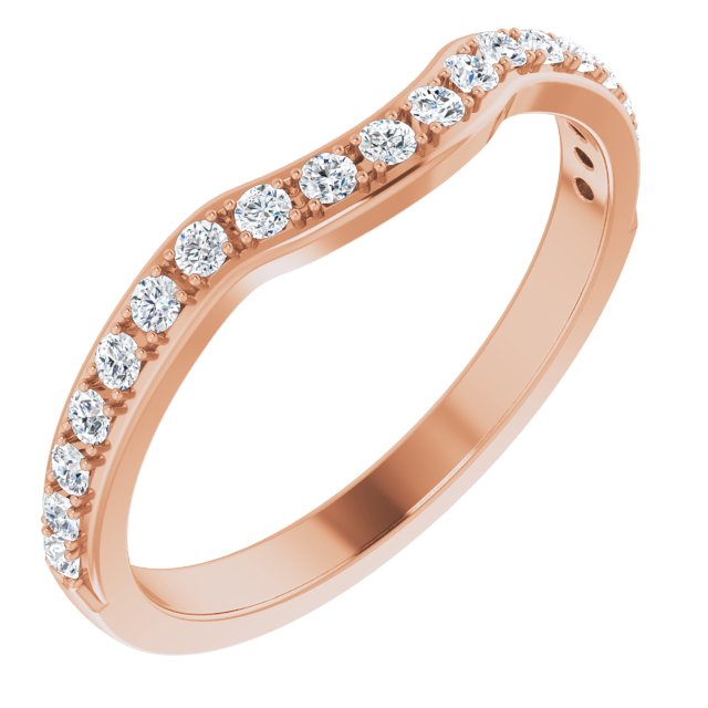 0.34 ct. Round Cut Diamond Wedding Band Stackable Curvy Ring-VIRABYANI