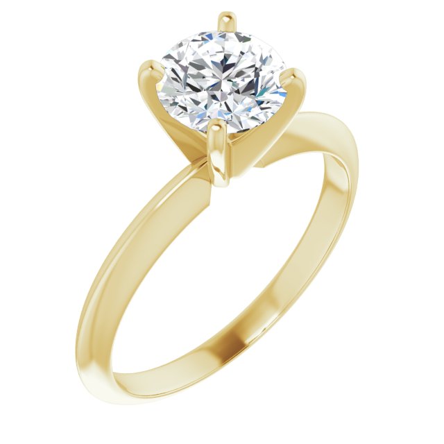 Four Prong Solitaire Engagement Ring-in 14K/18K White, Yellow, Rose Gold and Platinum - Christmas Jewelry Gift -VIRABYANI