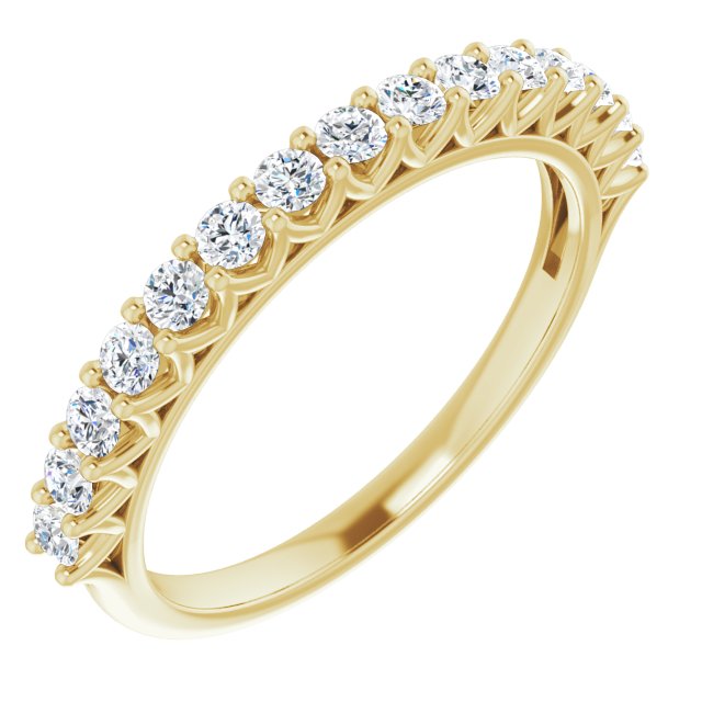 0.45 ct. Round Cut Diamond Wedding Band V Shape Setting Ring-VIRABYANI