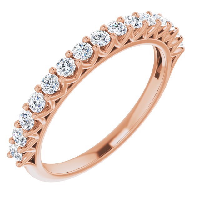 0.45 ct. Round Cut Diamond, V Shape Setting Wedding Band-in 14K/18K White, Yellow, Rose Gold and Platinum - Christmas Jewelry Gift -VIRABYANI