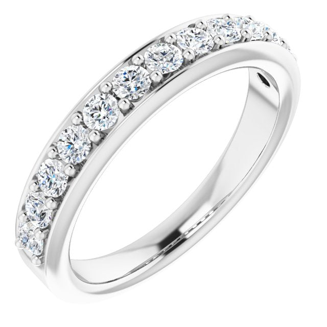0.50 ct. Round Cut Diamond, Rounded Edge Wedding Band-in 14K/18K White, Yellow, Rose Gold and Platinum - Christmas Jewelry Gift -VIRABYANI