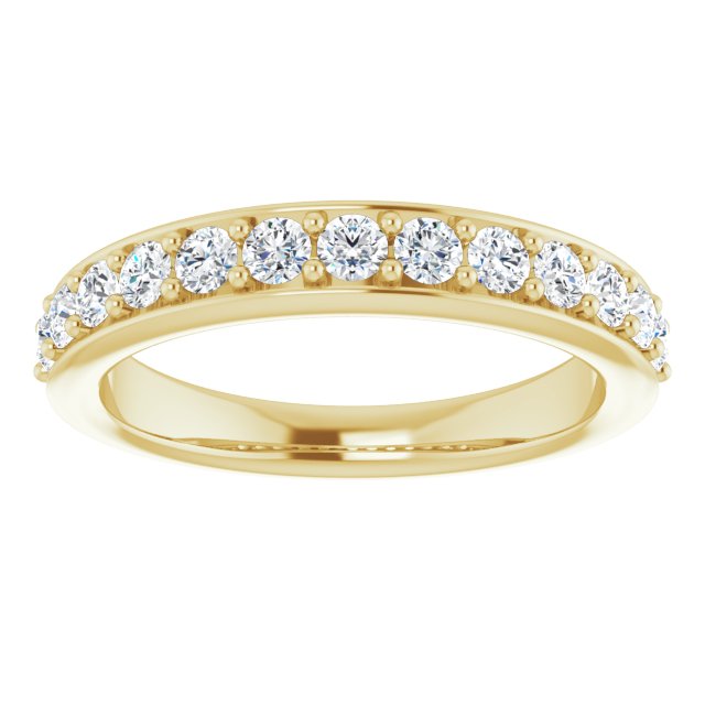 0.50 ct. Round Cut Diamond, Rounded Edge Wedding Band-in 14K/18K White, Yellow, Rose Gold and Platinum - Christmas Jewelry Gift -VIRABYANI