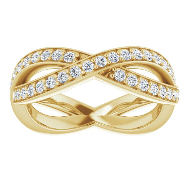 0.73 ct. Round Diamond Infinity Style Eternity Band-in 14K/18K White, Yellow, Rose Gold and Platinum - Christmas Jewelry Gift -VIRABYANI
