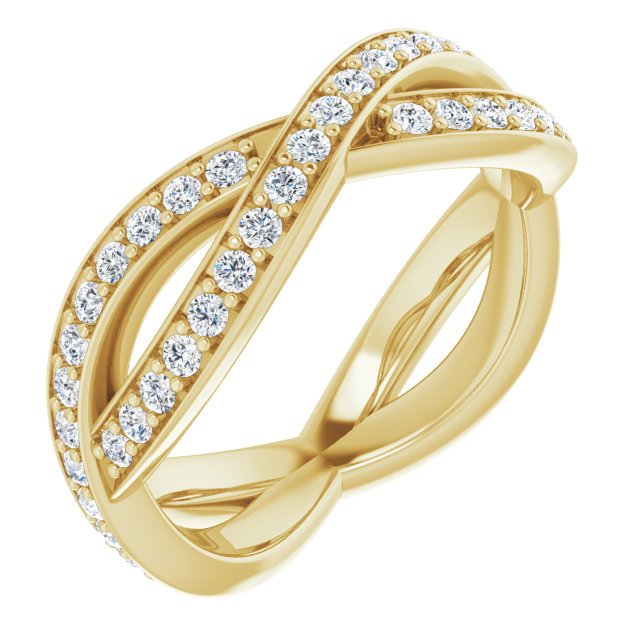 0.73 ct. Round Diamond Infinity Style Eternity Band-in 14K/18K White, Yellow, Rose Gold and Platinum - Christmas Jewelry Gift -VIRABYANI