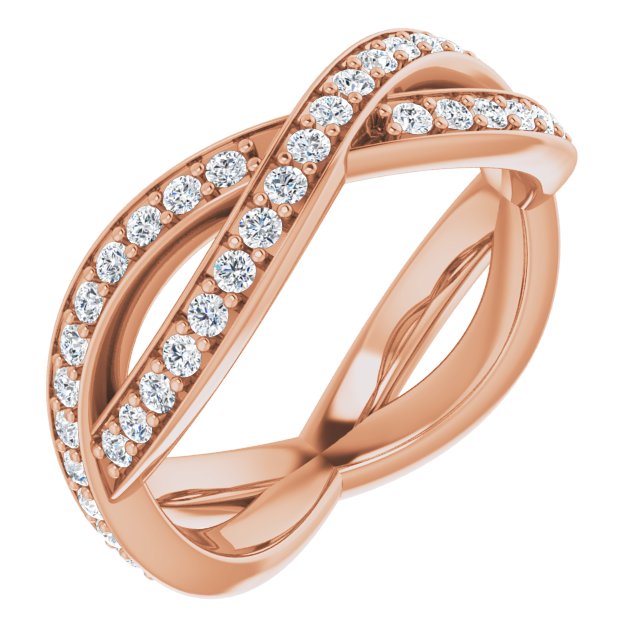 0.73 ct. Round Diamond Infinity Style Eternity Band-VIRABYANI