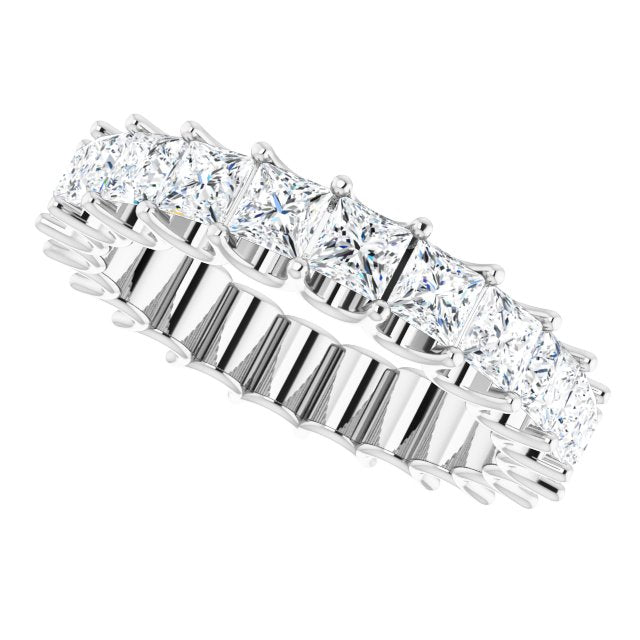 3.96 ct. Princess Diamond Eternity Band U Setting-VIRABYANI