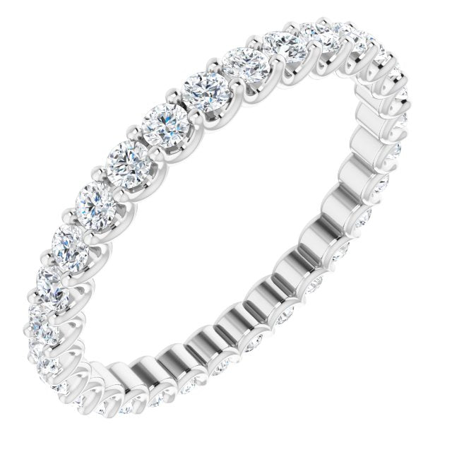 0.90 ct. Shared Prong Round Diamond U Shape Eternity Band-VIRABYANI