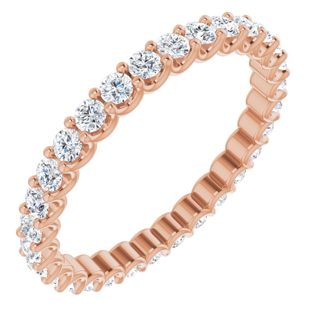 0.90 ct. Shared Prong Round Diamond U Shape Eternity Band-VIRABYANI