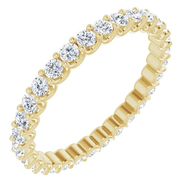 0.90 ct. Shared Prong Round Diamond U Shape Eternity Band-in 14K/18K White, Yellow, Rose Gold and Platinum - Christmas Jewelry Gift -VIRABYANI