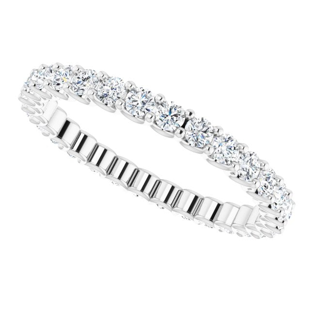 0.90 ct. Shared Prong Round Diamond U Shape Eternity Band-VIRABYANI