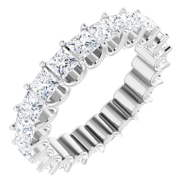 3.96 ct. Princess Diamond Eternity Band U Setting-VIRABYANI