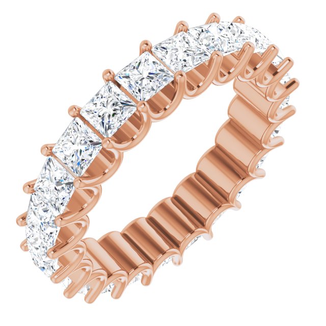3.96 ct. Princess Diamond Eternity Band U Setting-VIRABYANI