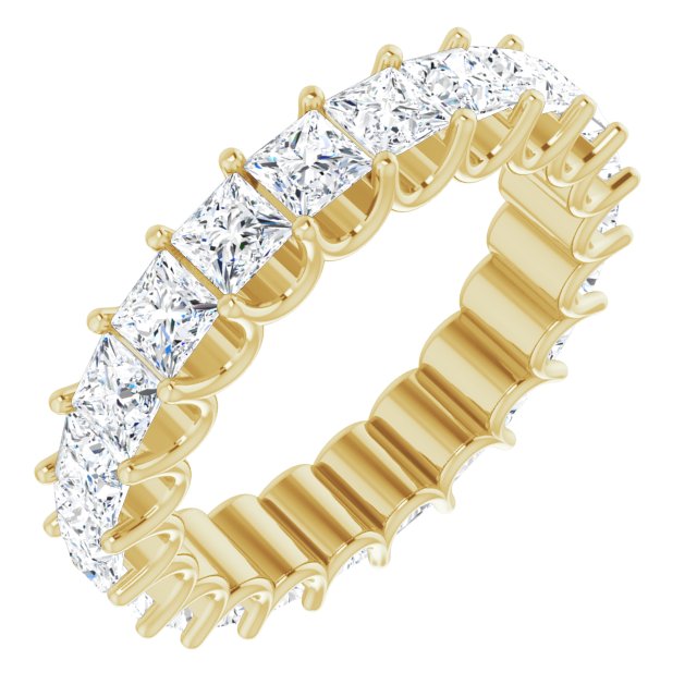 3.96 ct. Princess Diamond Eternity Band-in 14K/18K White, Yellow, Rose Gold and Platinum - Christmas Jewelry Gift -VIRABYANI