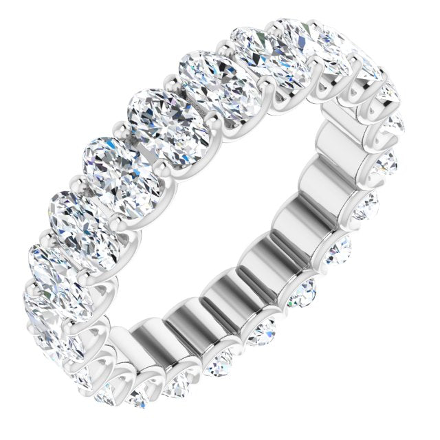 4.41 ct. Oval Diamond Eternity Band U Setting Ring-VIRABYANI