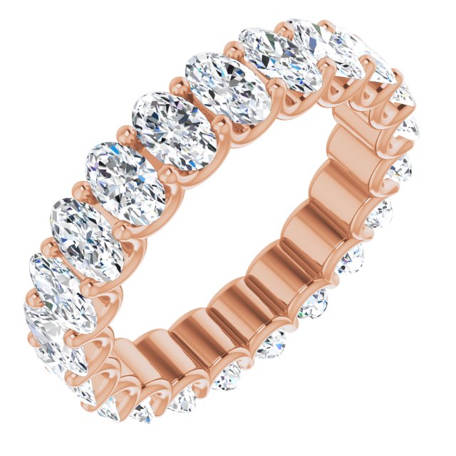 4.41 ct. Oval Diamond Eternity Band U Setting Ring-VIRABYANI