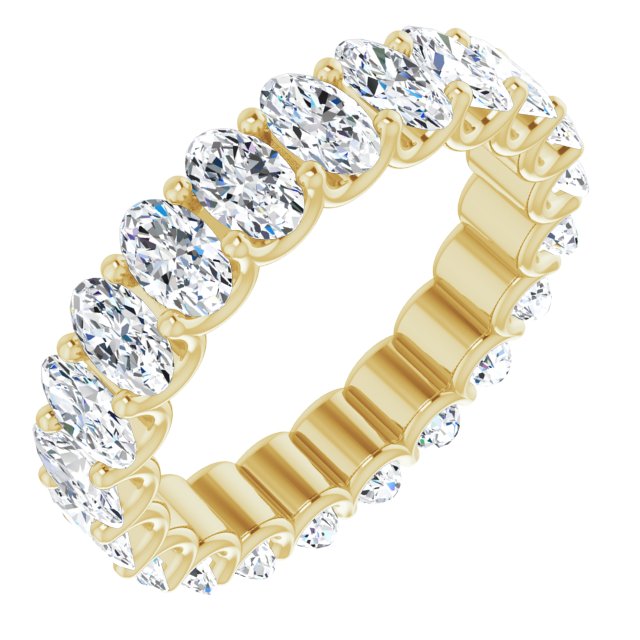 4.41 ct. Oval Diamond Eternity Band U Setting Ring-VIRABYANI
