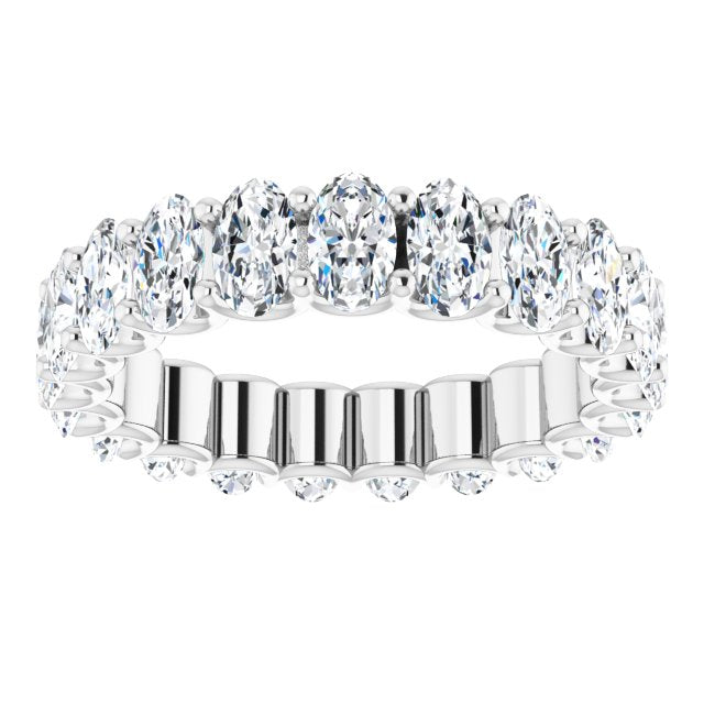 4.41 ct. Oval Diamond Eternity Band U Setting Ring-VIRABYANI