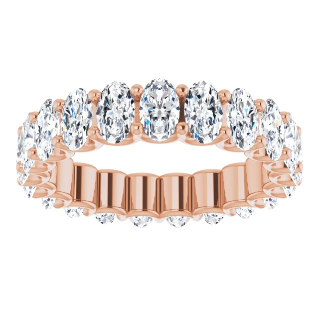 4.41 ct. Oval Diamond Eternity Band U Setting Ring-VIRABYANI