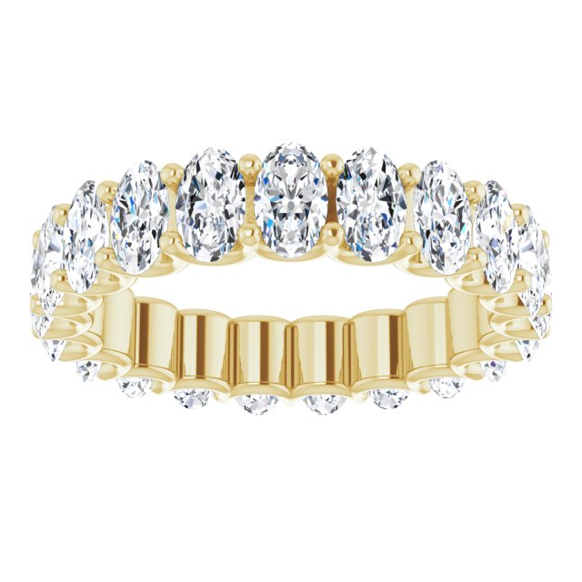 4.41 ct. Oval Diamond Eternity Band U Setting Ring-VIRABYANI