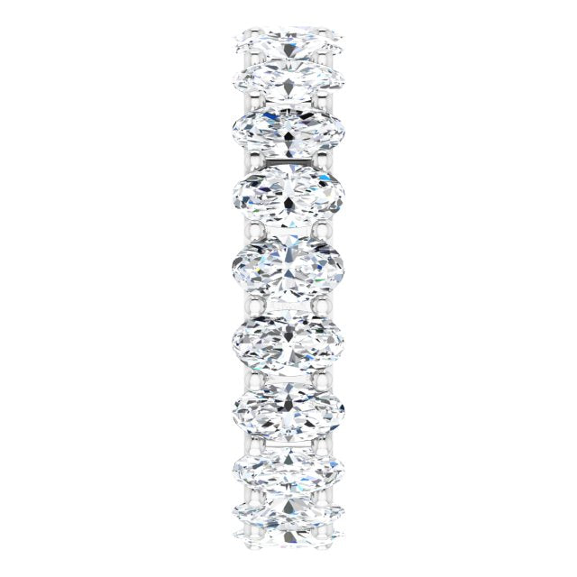 4.41 ct. Oval Diamond Eternity Band U Setting Ring-VIRABYANI