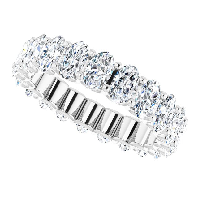 4.41 ct. Oval Diamond Eternity Band U Setting Ring-VIRABYANI