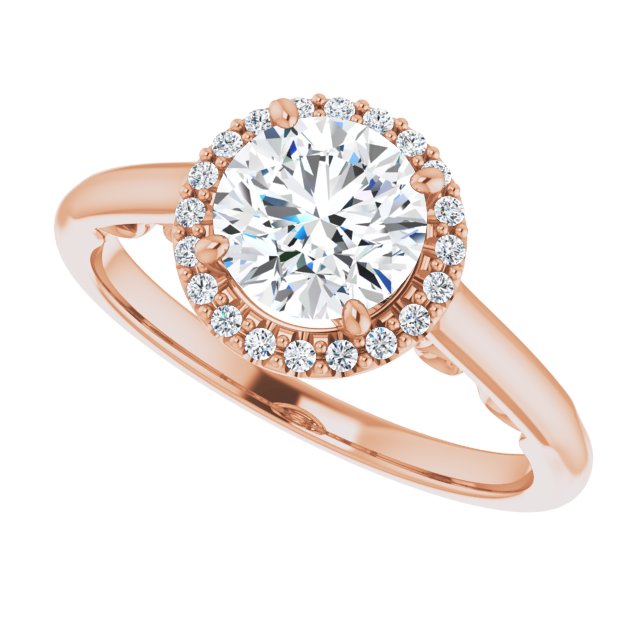 Round Diamond Halo Engagement Ring-VIRABYANI