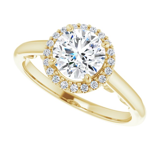 Round Diamond Halo Engagement Ring-VIRABYANI