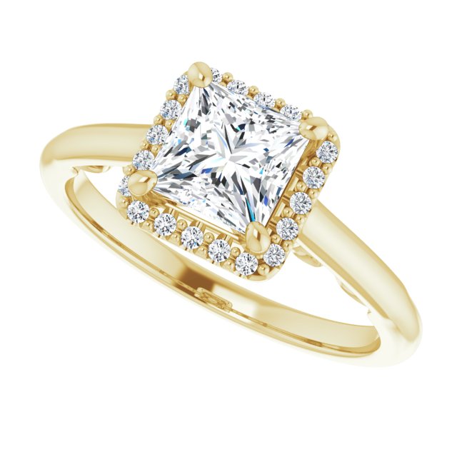 Princess Diamond Halo Engagement Ring-VIRABYANI