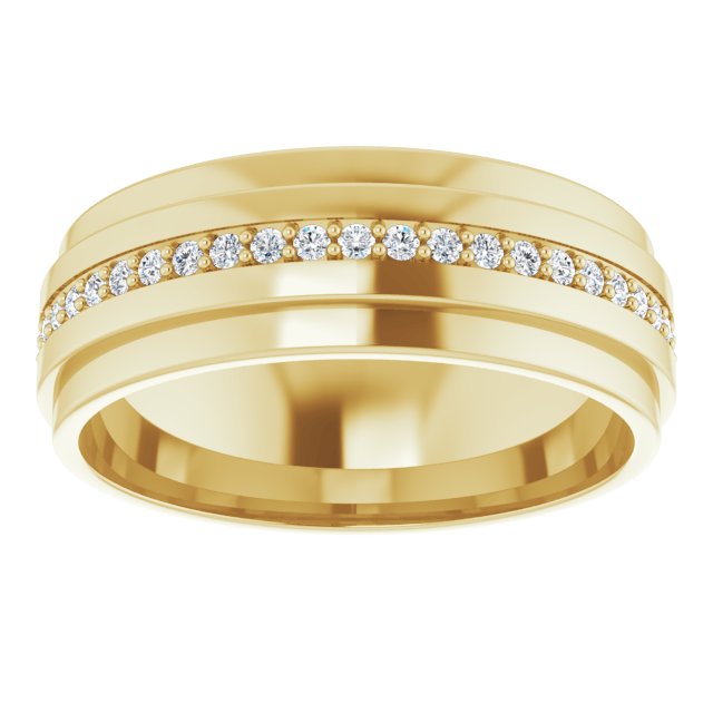 0.40 ct. Round Diamond, Wide Solid Gold Eternity Band-in 14K/18K White, Yellow, Rose Gold and Platinum - Christmas Jewelry Gift -VIRABYANI