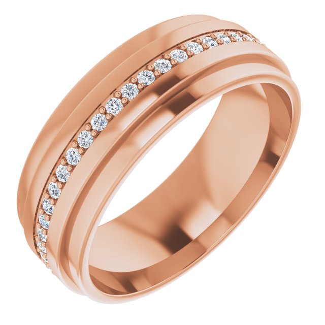 0.43 ctw Round Diamond Men's Double Edge Ring-in 14K/18K White, Yellow, Rose Gold and Platinum - Christmas Jewelry Gift -VIRABYANI
