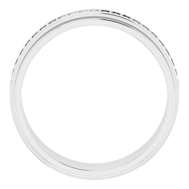 Round Diamond Men's Double Edge Eternity Band-VIRABYANI