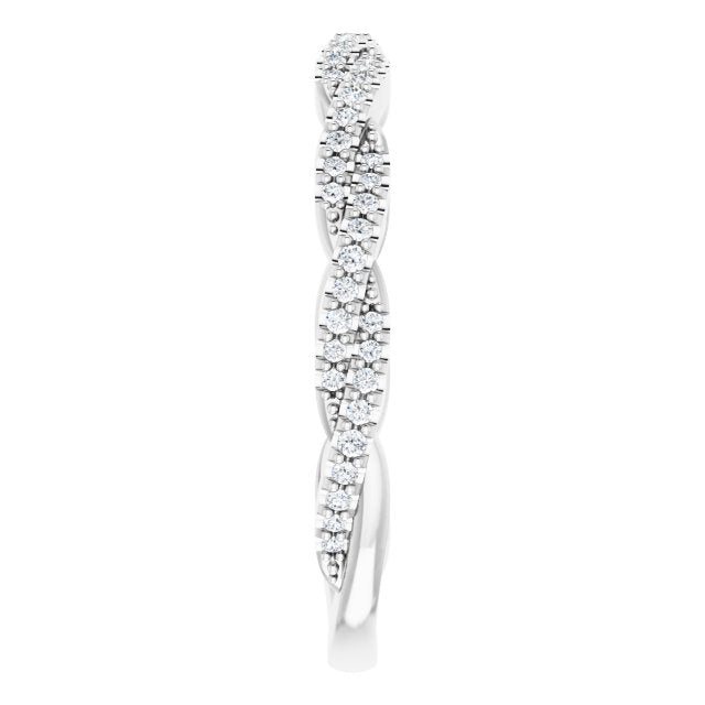 Braid Design Delicate Diamond Wedding Band-in 14K/18K White, Yellow, Rose Gold and Platinum - Christmas Jewelry Gift -VIRABYANI
